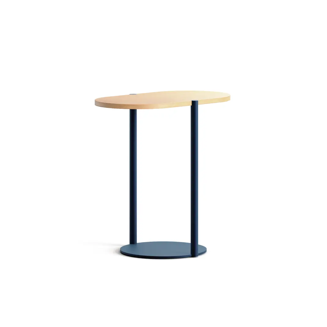 Table d'appoint Abstracta Akunok Chene Miel Bleu Pétrole